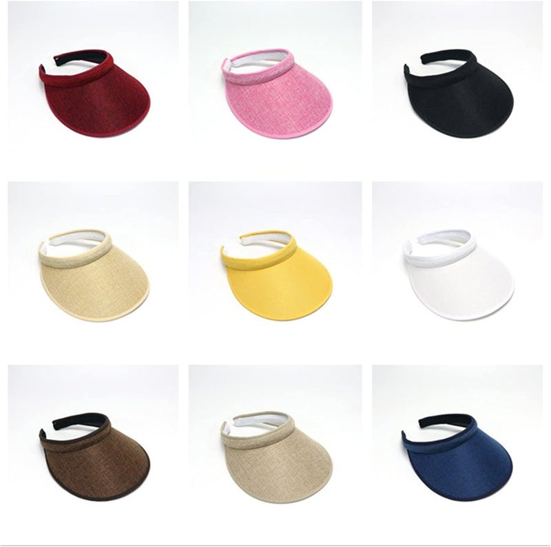 jecvxor Cloth Covered Slip-On Visor for Women, Adjustable Cap Sports Sun Visors for Men - Image 2